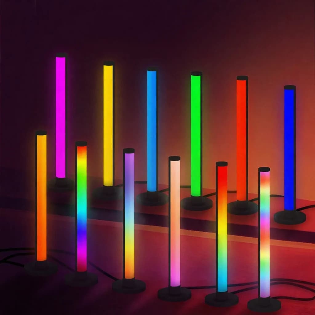 โคมไฟตั้งโต๊ะ RGB LED ตอบสนองต่อเสียง ควบคุมผ่านแอป