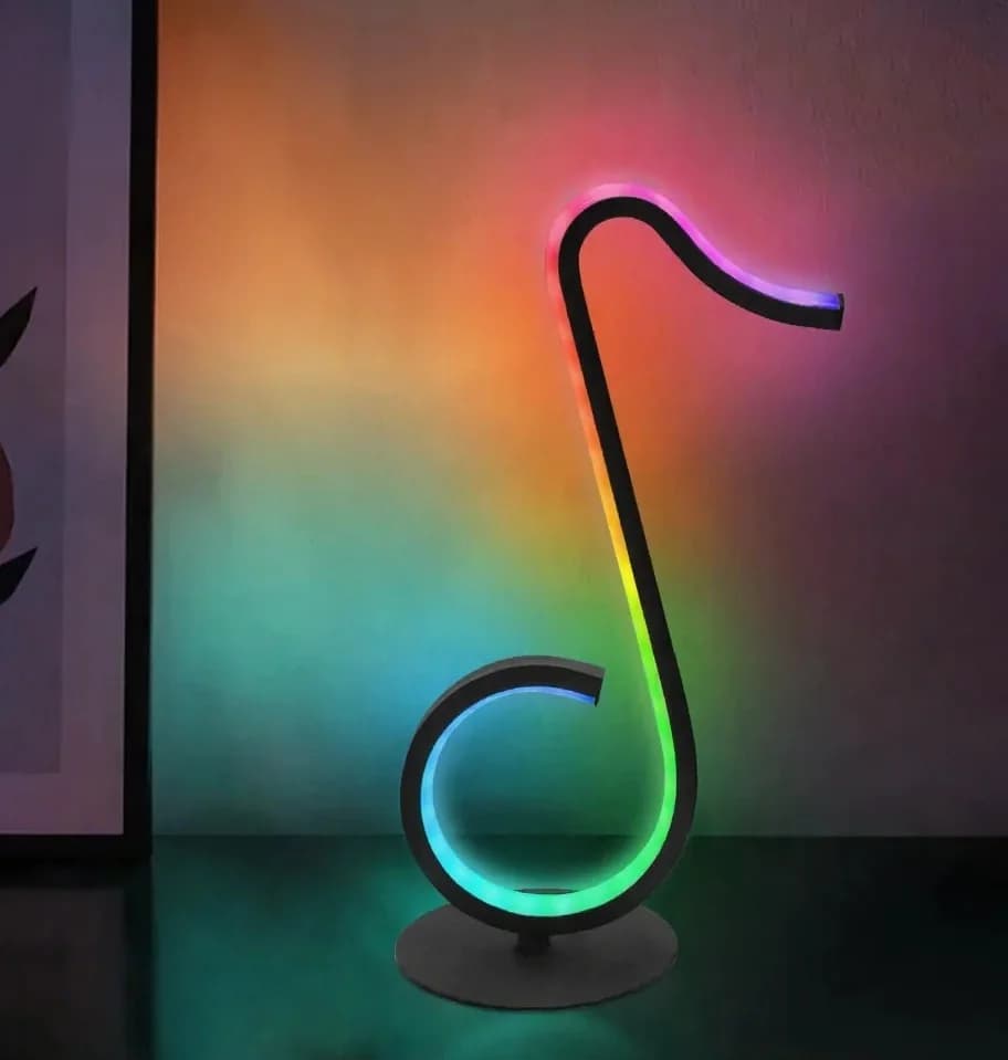 โคมไฟตั้งโต๊ะรูปโน้ตดนตรี RGB USB พร้อมรีโมท