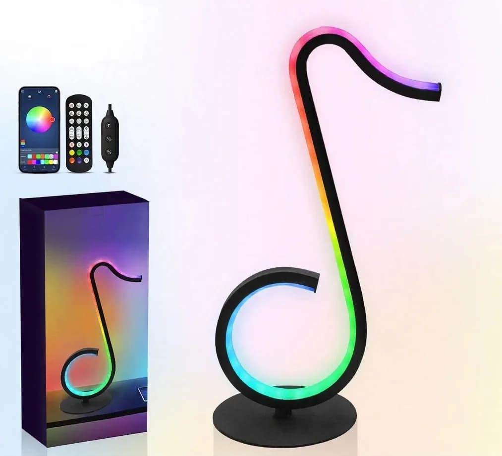 โคมไฟตั้งโต๊ะรูปโน้ตดนตรี RGB USB พร้อมรีโมท