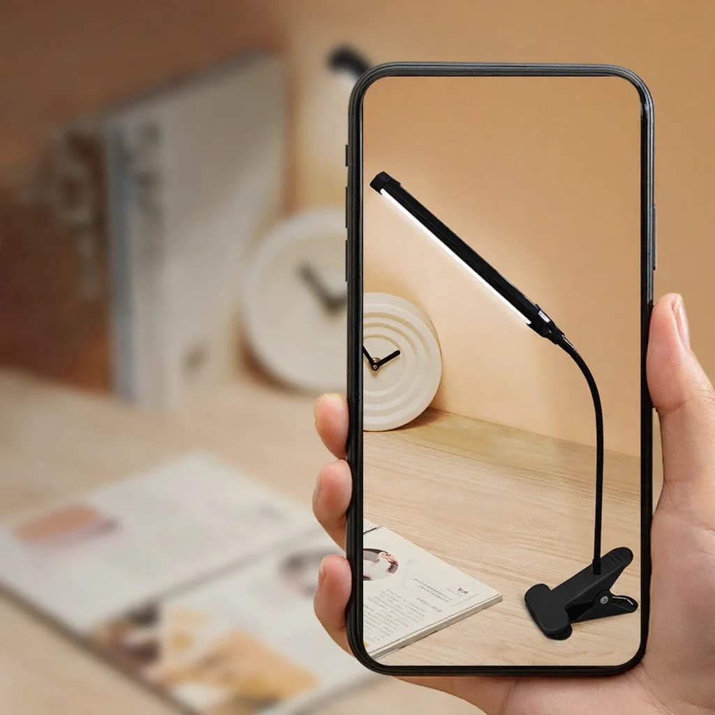 โคมไฟคลิปหนีบโต๊ะ LED USB สำหรับอ่านหนังสือและเรียน