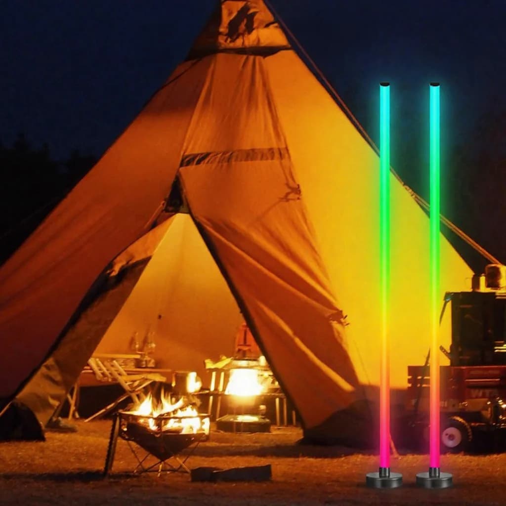โคมไฟตั้งพื้น RGB ซิงค์เพลง แสงกระจาย 360° ควบคุมผ่านแอปสำหรับเกม