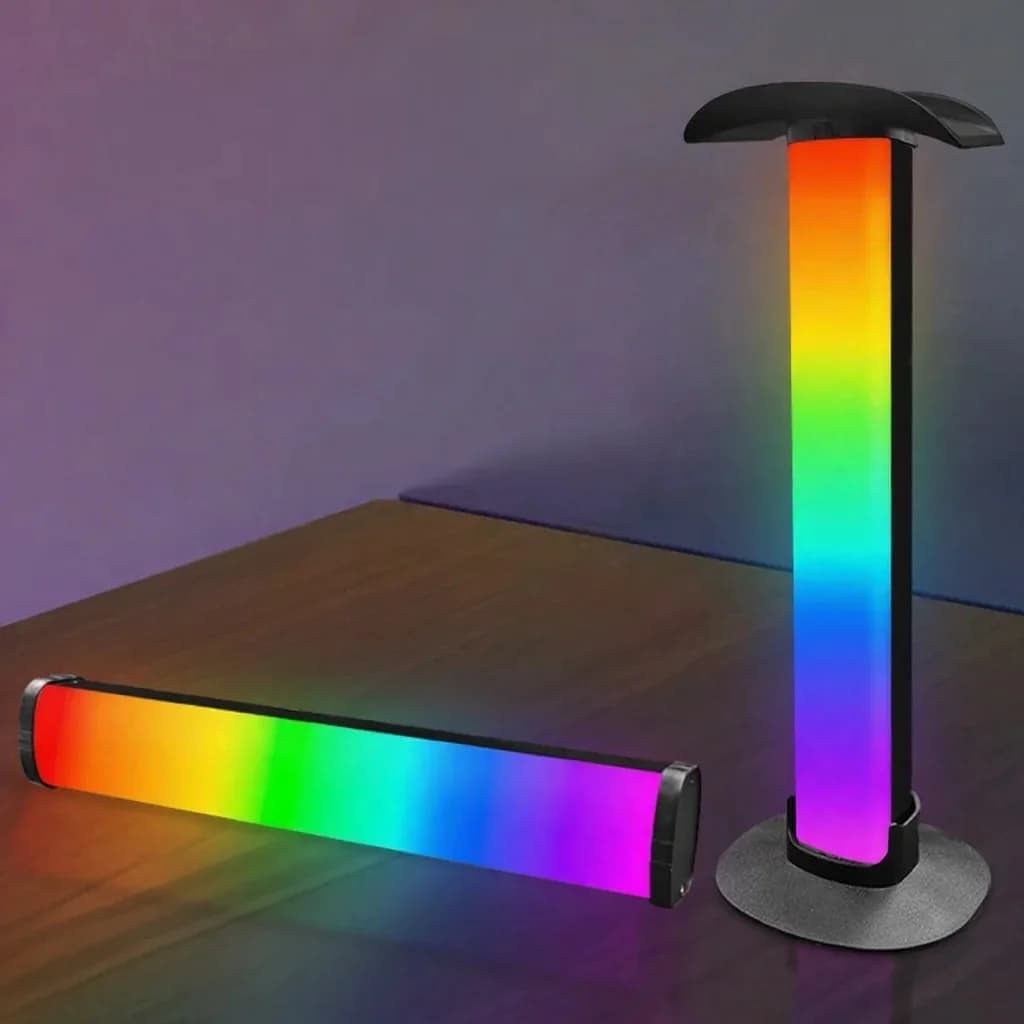 โคมไฟสร้างบรรยากาศ RGB สำหรับเกมมิ่ง พร้อมที่แขวนหูฟังและซิงค์เสียง
