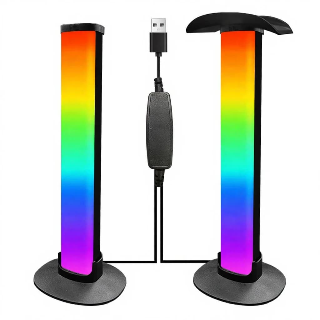 โคมไฟสร้างบรรยากาศ RGB สำหรับเกมมิ่ง พร้อมที่แขวนหูฟังและซิงค์เสียง