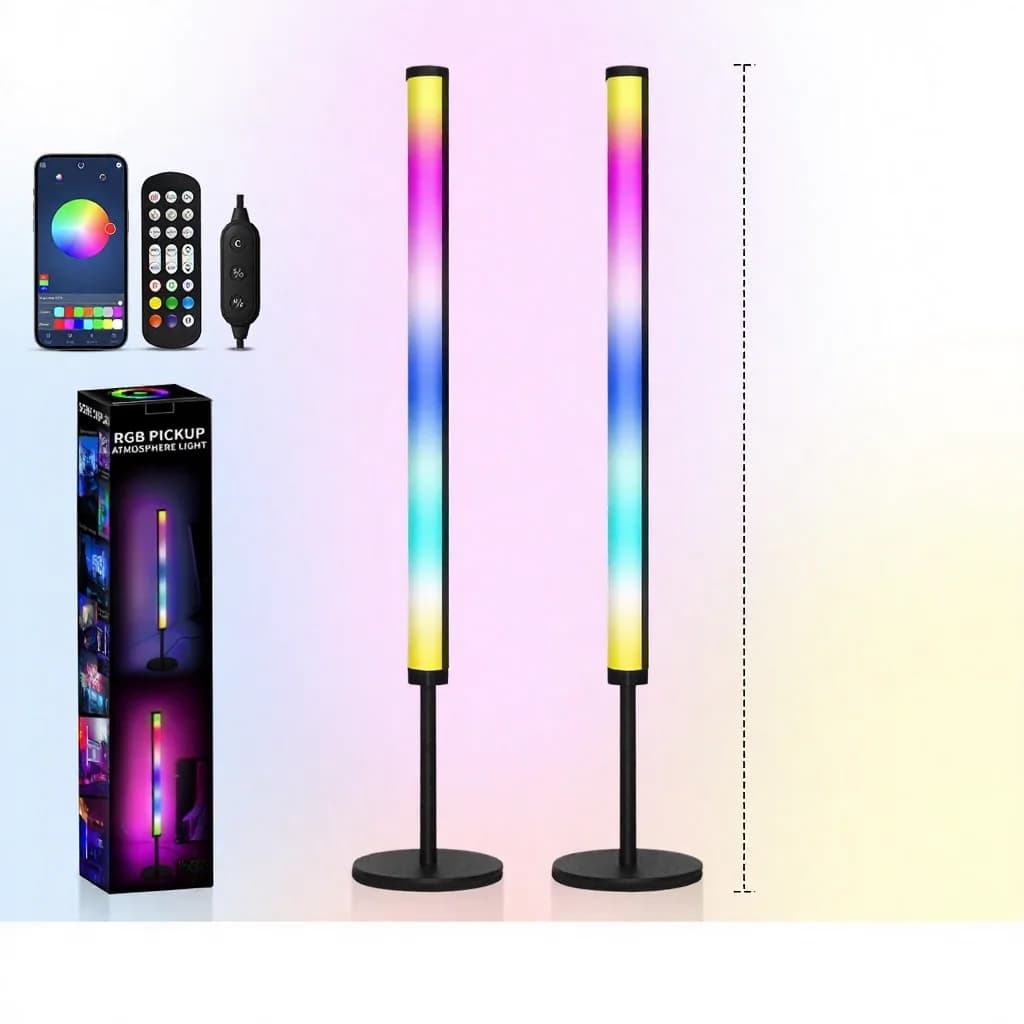 โคมไฟสร้างบรรยากาศ RGB LED สำหรับโต๊ะทำงาน ซิงค์เพลงและควบคุมผ่านแอป