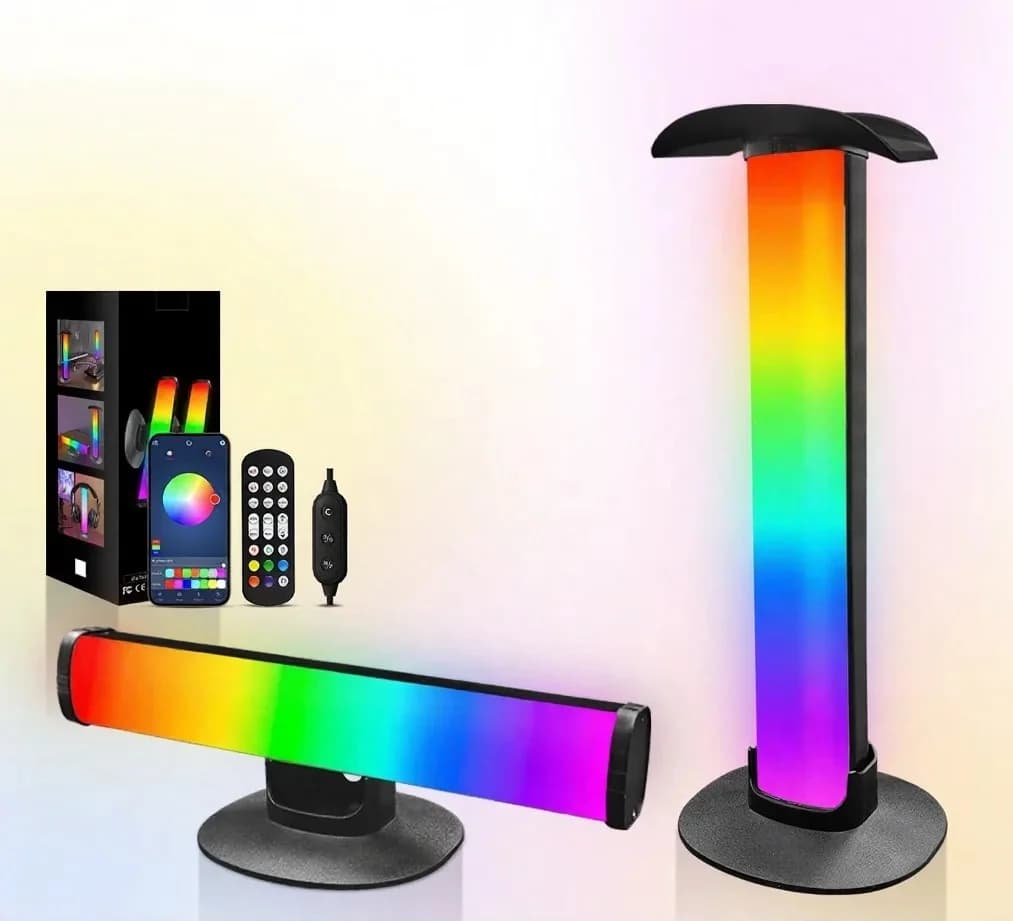 โคมไฟสร้างบรรยากาศ RGB สำหรับเกมมิ่ง พร้อมที่แขวนหูฟังและซิงค์เสียง
