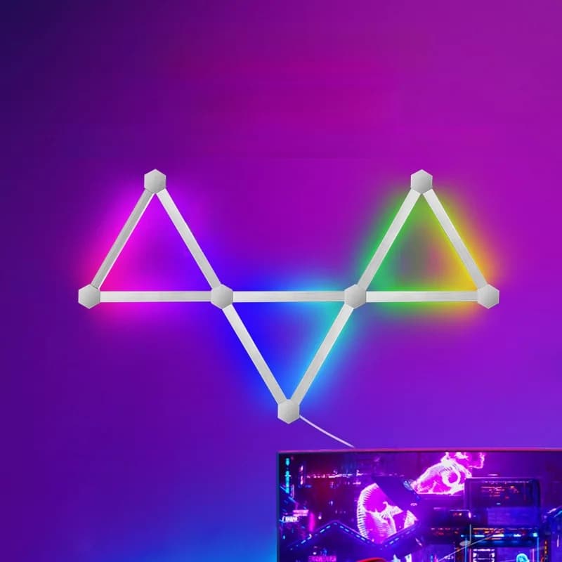 ไฟติดผนัง LED RGB แบบต่อกันได้ ควบคุมผ่านแอปและซิงค์เพลง