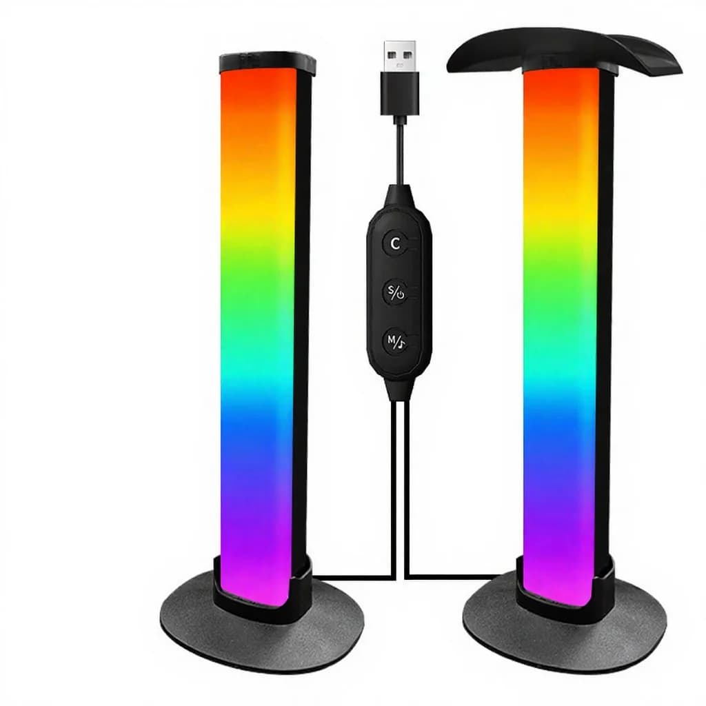 โคมไฟสร้างบรรยากาศ RGB สำหรับเกมมิ่ง พร้อมที่แขวนหูฟังและซิงค์เสียง