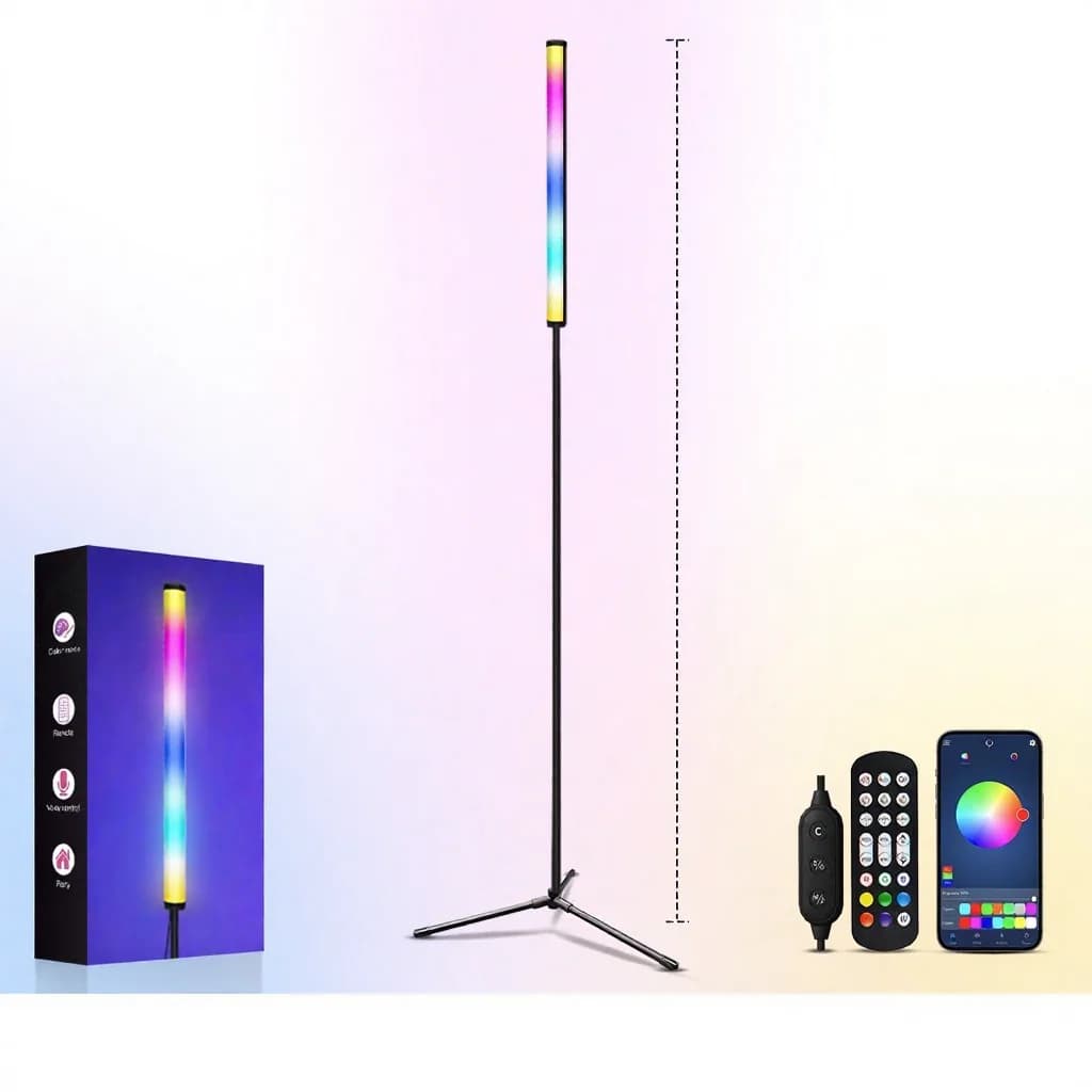 โคมไฟตั้งพื้นเปลี่ยนสี RGB ซิงค์เพลงและควบคุมผ่านแอป