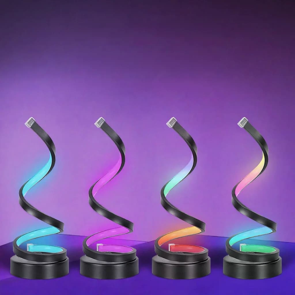โคมไฟทรงเกลียว RGB ตอบสนองเสียง ควบคุมผ่านแอป