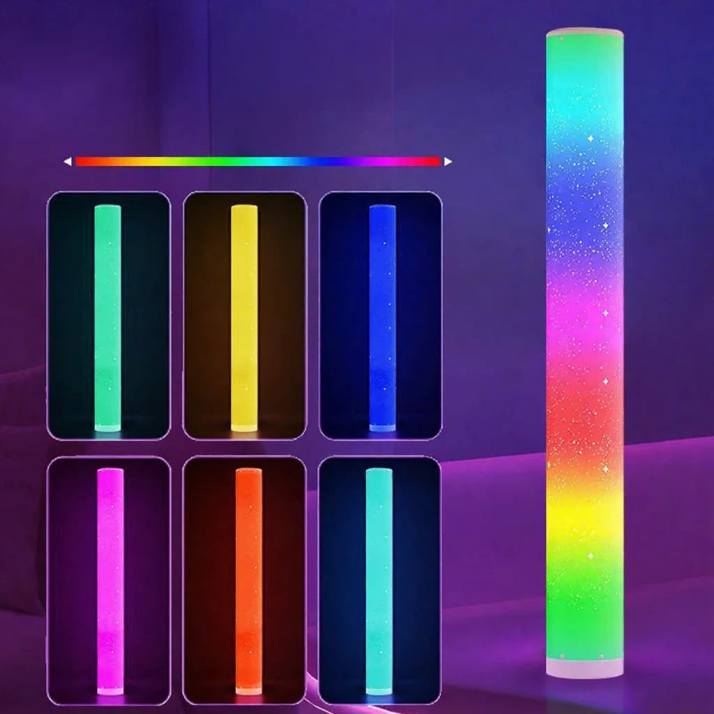 โคมไฟตั้งพื้น LED RGB ลายดาว พร้อมรีโมท