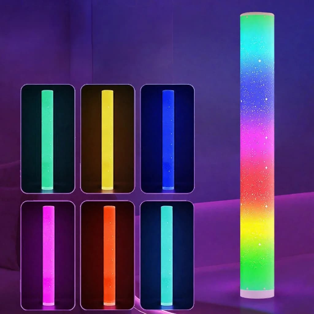 โคมไฟตั้งพื้น LED RGB ลายดาว ควบคุมผ่านรีโมทและแอป