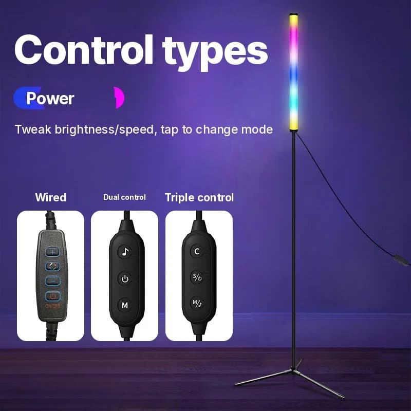 โคมไฟตั้งพื้นเปลี่ยนสี RGB ซิงค์เพลงและควบคุมผ่านแอป