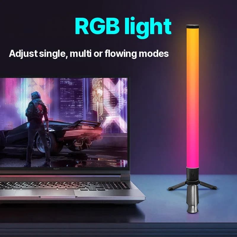 โคมไฟตั้งโต๊ะขาตั้งสามขา LED ซิงค์เพลงและเอฟเฟกต์ RGB