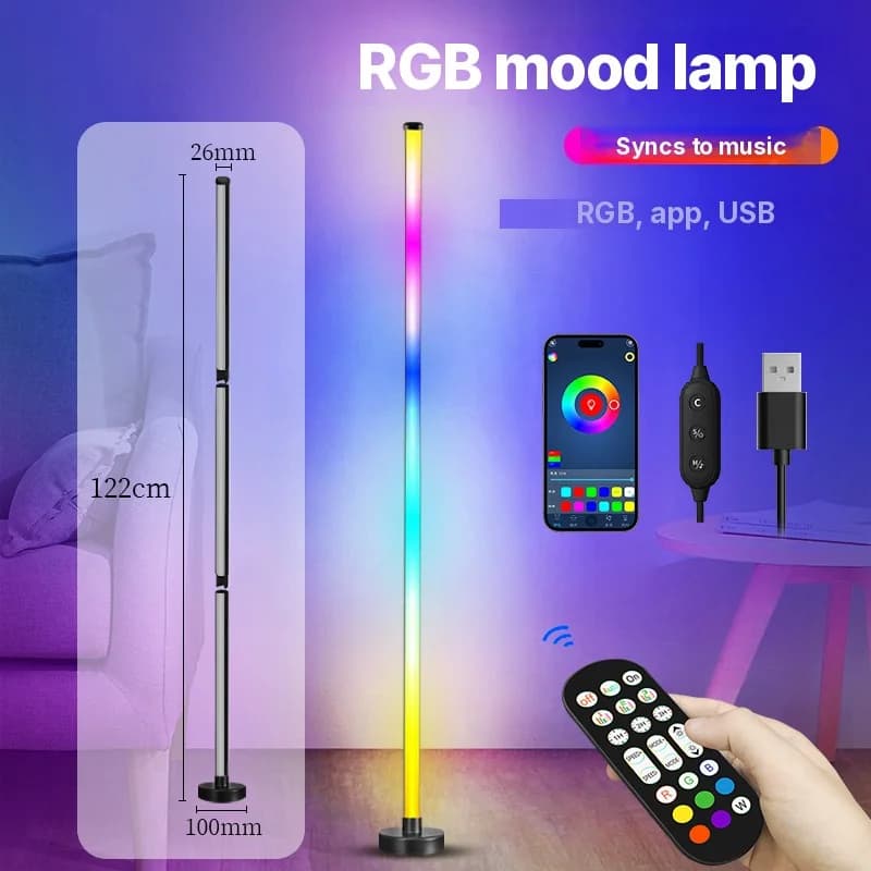 โคมไฟตั้งพื้นเปลี่ยนสี RGB ซิงค์เพลง ควบคุมผ่านแอป
