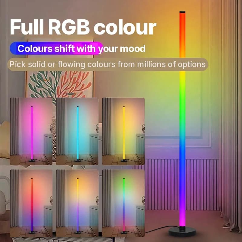 โคมไฟตั้งพื้น RGB แบบต่อกันได้ ซิงค์เพลงและควบคุมผ่านแอป