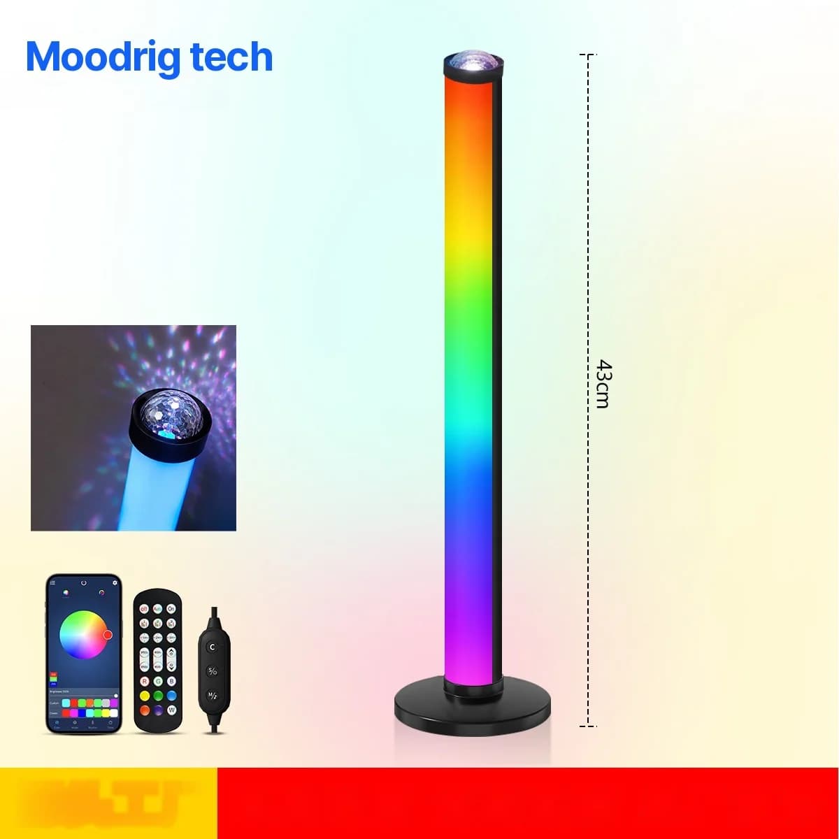 โคมไฟโปรเจคเตอร์บรรยากาศ RGB ซิงค์เพลง พร้อมรีโมทคอนโทรล