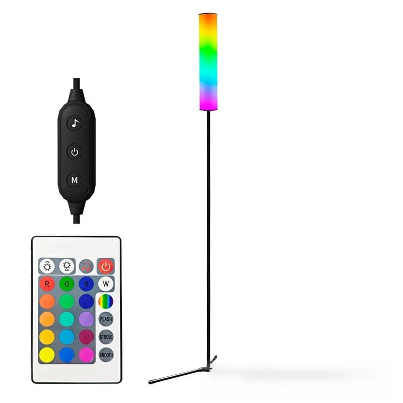 โคมไฟตั้งพื้นขาตั้งสามขา RGB LED พร้อมรีโมท สำหรับห้องนอนและห้องนั่งเล่น