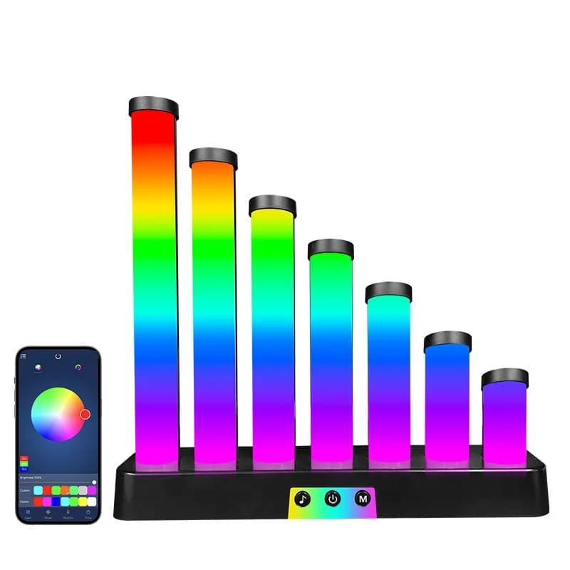 โคมไฟตั้งโต๊ะ LED RGB ตอบสนองเสียง ควบคุมผ่านแอป