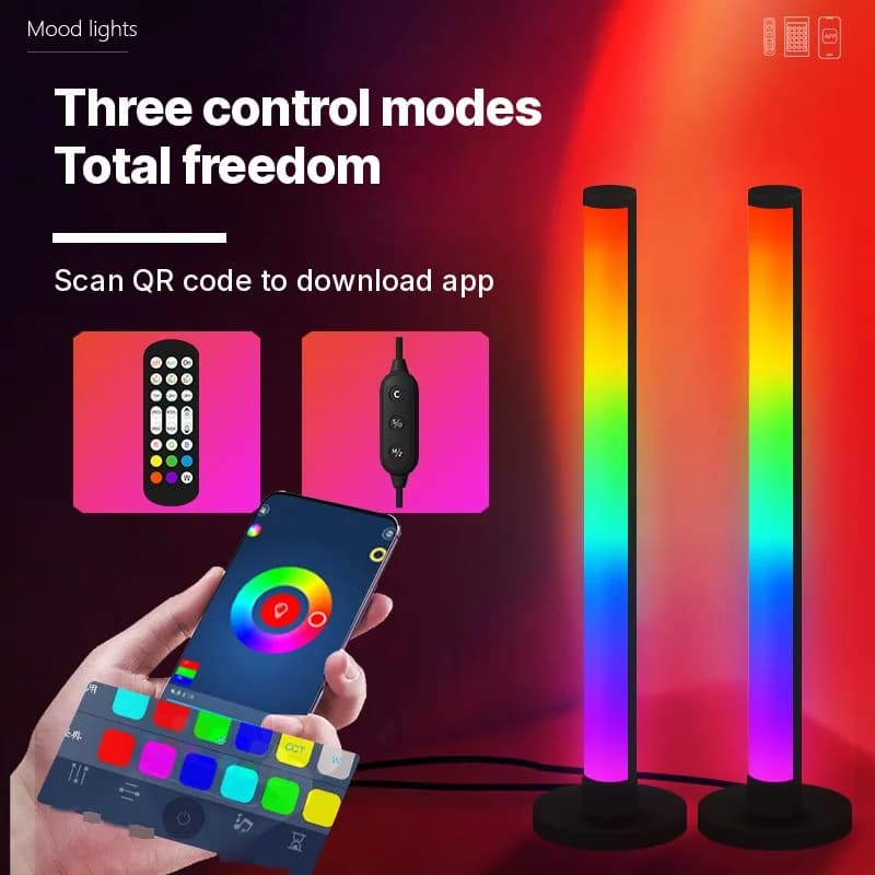 โคมไฟตั้งโต๊ะ RGB LED ตอบสนองต่อเสียง ควบคุมผ่านแอป